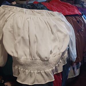 Truth NYC Off-Shoulder Cream Blouse